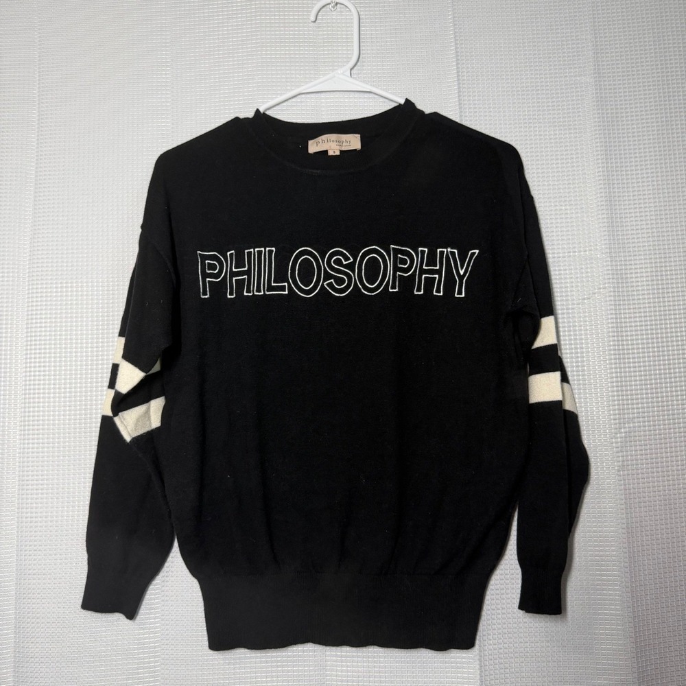 Philosophy Republic Sweater Women's Small Black Lightweight Knit Pullover